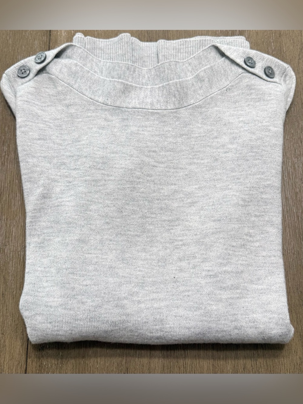 LOFT Light Gray Ribbed Crewneck Sweater